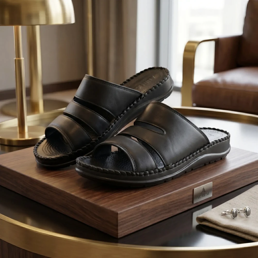 Ortho-Cuir Noir Mules Ergonomiques "Relax" MODEL Z
