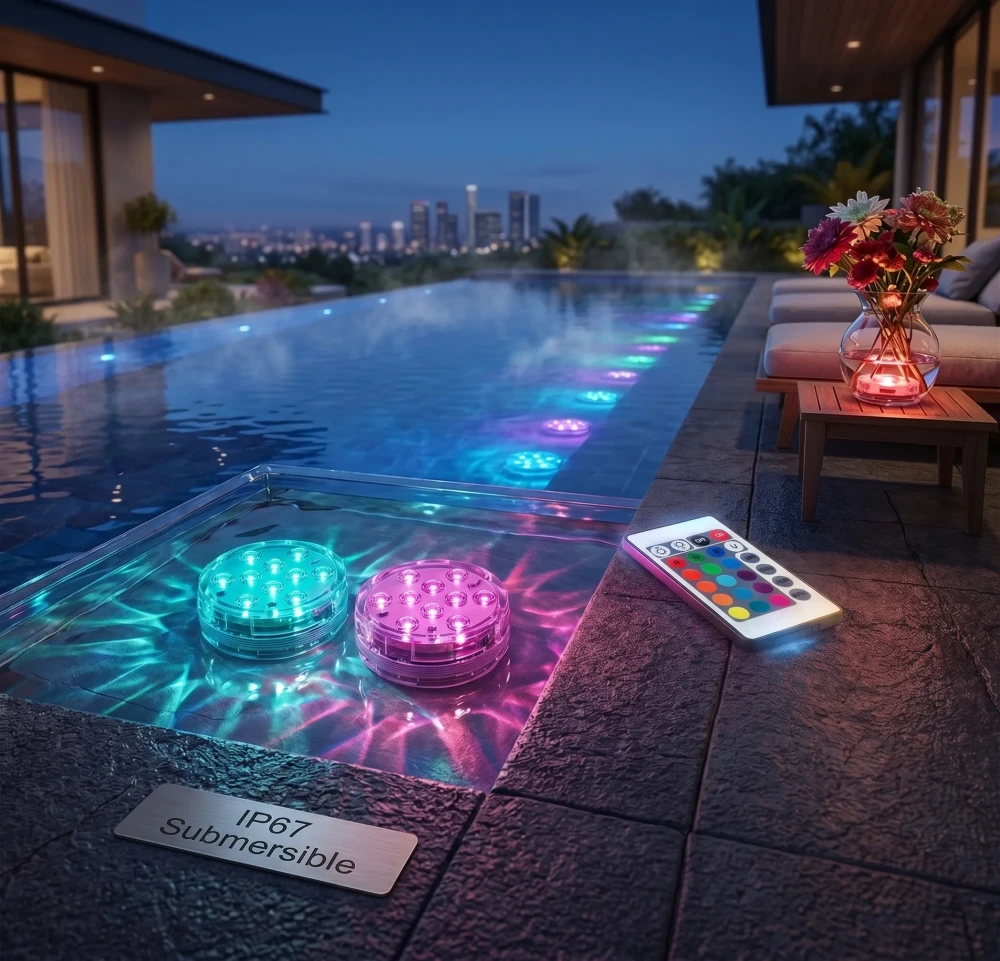 Submersible LED Lights with Remote Control Waterproof